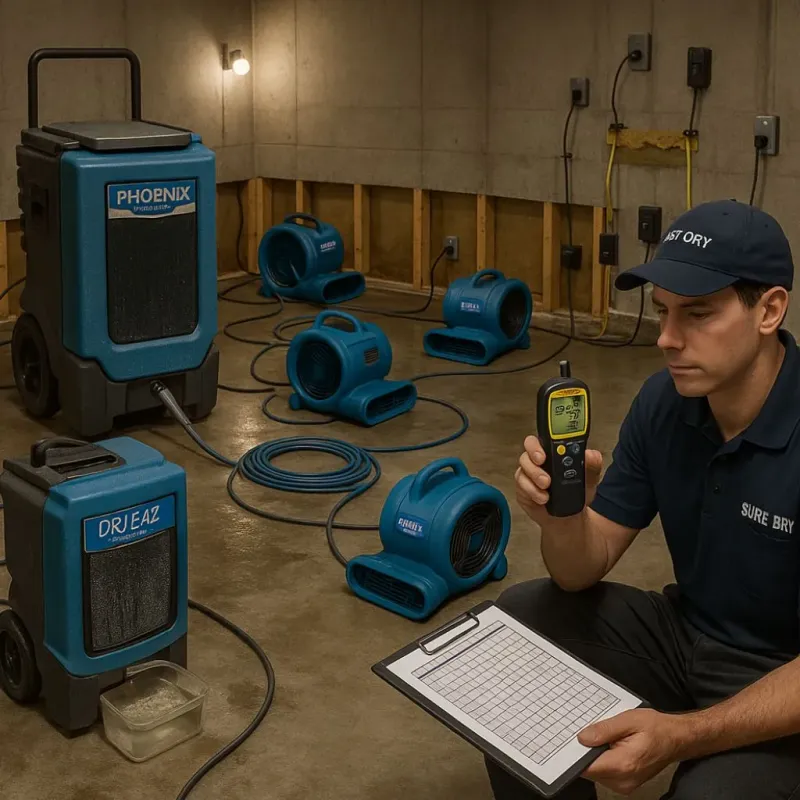 Structural Drying and Dehumidification process in Livermore, ME